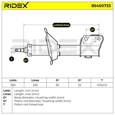 Stoßdämpfer RIDEX 854S0733 854S0733 - foto 6