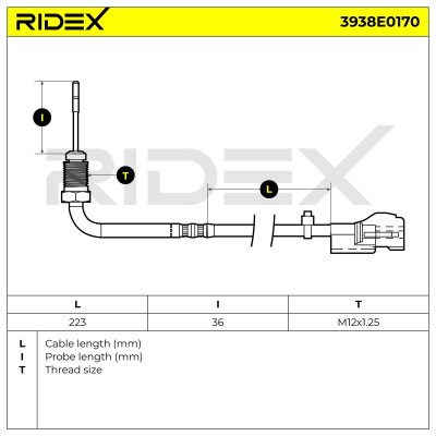 Abgastemperatursensor RIDEX 3938E0170 3938E0170 - foto 6