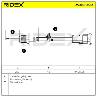 Abgastemperatursensor RIDEX 3938E0553 3938E0553 - foto 6