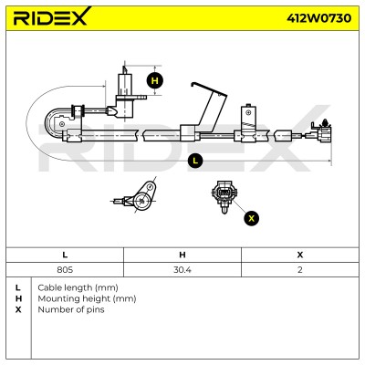ABS Sensor RIDEX 412W0730 412W0730 - foto 6