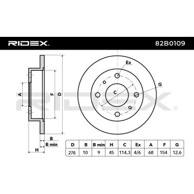Bremsscheibe RIDEX 82B0109 82B0109 - foto 3