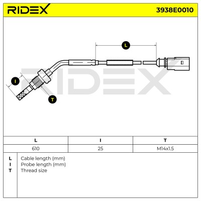 Abgastemperatursensor RIDEX 3938E0010 3938E0010 - foto 6