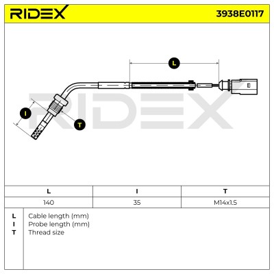 Abgastemperatursensor RIDEX 3938E0117 3938E0117 - foto 5