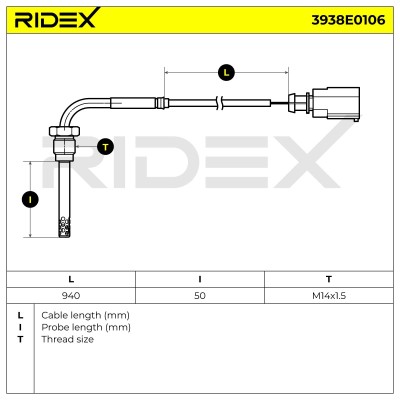 Abgastemperatursensor RIDEX 3938E0106 3938E0106 - foto 6
