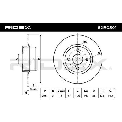 Bremsscheibe RIDEX 82B0501 82B0501 - foto 4