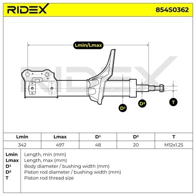 Stoßdämpfer RIDEX 854S0362 854S0362 - foto 8