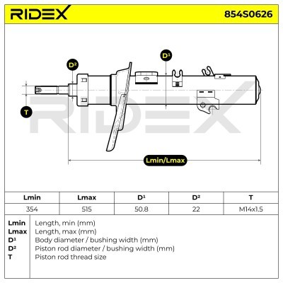 Stoßdämpfer RIDEX 854S0626 854S0626 - foto 8