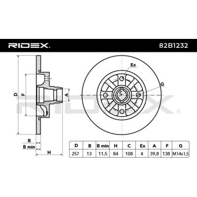 Bremsscheibe RIDEX 82B1232 82B1232 - foto 3