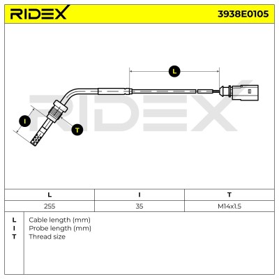 Abgastemperatursensor RIDEX 3938E0105 3938E0105 - foto 6