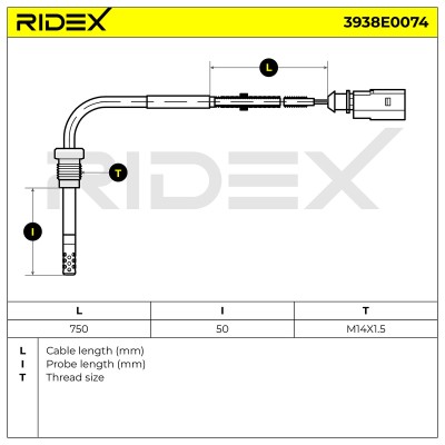 Abgastemperatursensor RIDEX 3938E0074 3938E0074 - foto 5