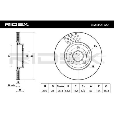 Bremsscheibe RIDEX 82B0160 82B0160 - foto 6