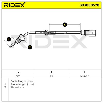 Abgastemperatursensor RIDEX 3938E0578 3938E0578 - foto 6