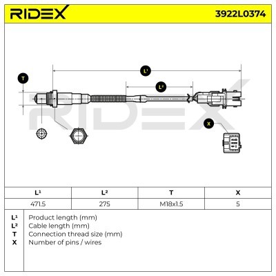 Lambdasonde RIDEX 3922L0374 3922L0374 - foto 6
