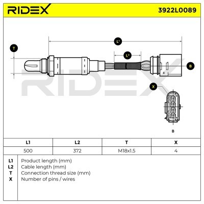 Lambdasonde RIDEX 3922L0089 3922L0089 - foto 5
