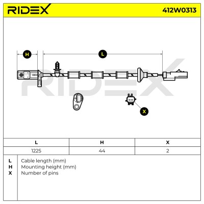 ABS Sensor RIDEX 412W0313 412W0313 - foto 6