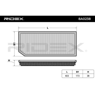 Luftfilter RIDEX 8A0238 8A0238 - foto 5