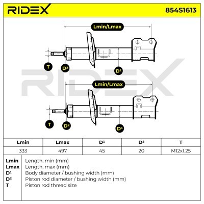 Stoßdämpfer RIDEX 854S1613 854S1613 - foto 5