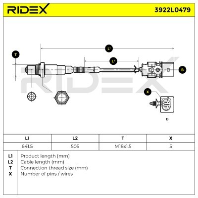 Lambdasonde RIDEX 3922L0479 3922L0479 - foto 6