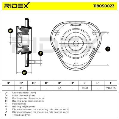 Stoßdämpferkissen Vorderachse RIDEX 1180S0023 1180S0023 - foto 5