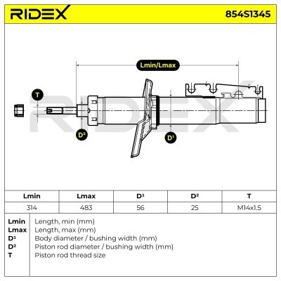 Stoßdämpfer RIDEX 854S1345 854S1345 - foto 9
