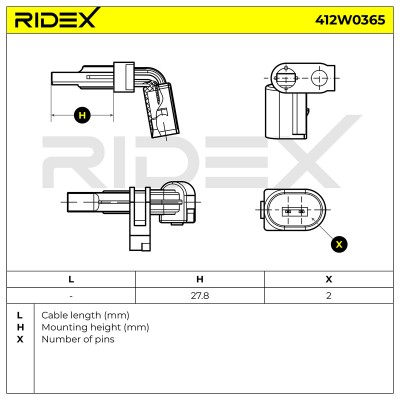 ABS Sensor RIDEX 412W0365 412W0365 - foto 6