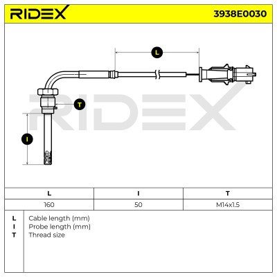 Abgastemperatursensor RIDEX 3938E0030 3938E0030 - foto 7