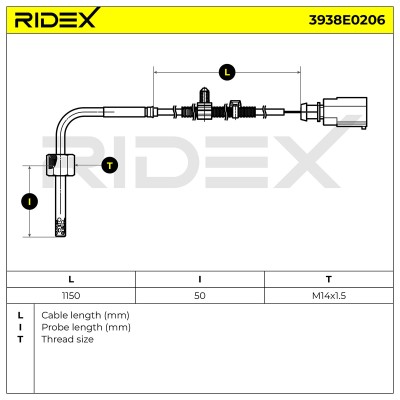 Abgastemperatursensor RIDEX 3938E0206 3938E0206 - foto 5