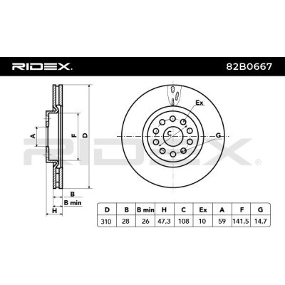 Bremsscheibe RIDEX 82B0667 82B0667 - foto 3