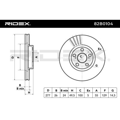 Bremsscheibe RIDEX 82B0104 82B0104 - foto 4