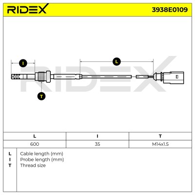 Abgastemperatursensor RIDEX 3938E0109 3938E0109 - foto 7