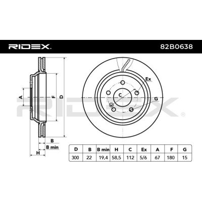 Bremsscheibe RIDEX 82B0638 82B0638 - foto 3