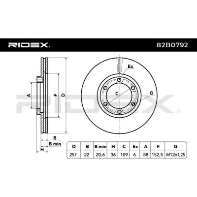 Bremsscheibe RIDEX 82B0792 82B0792 - foto 3