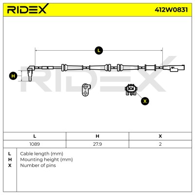 ABS Sensor RIDEX 412W0831 412W0831 - foto 6