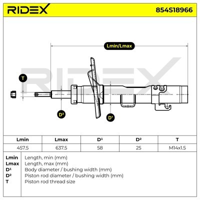 Stoßdämpfer RIDEX 854S18966 854S18966 - foto 7