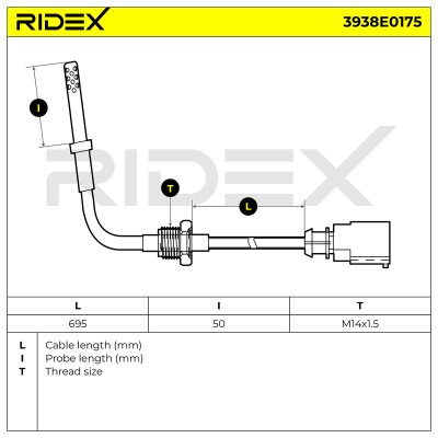 Abgastemperatursensor RIDEX 3938E0175 3938E0175 - foto 6