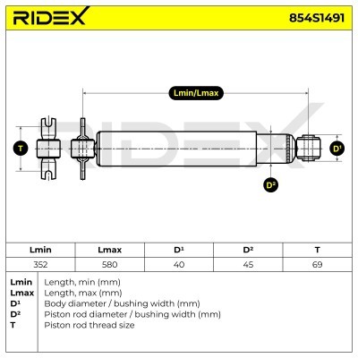 Stoßdämpfer RIDEX 854S1491 854S1491 - foto 8