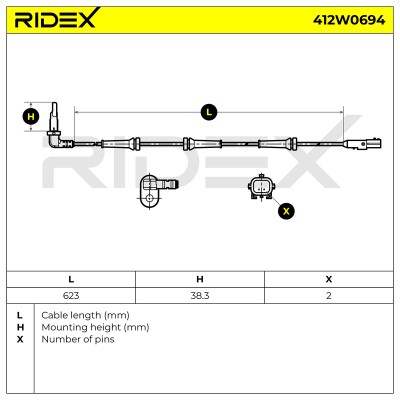 ABS Sensor RIDEX 412W0694 412W0694 - foto 6