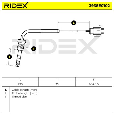 Abgastemperatursensor RIDEX 3938E0102 3938E0102 - foto 6