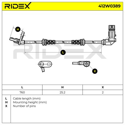ABS Sensor RIDEX 412W0389 412W0389 - foto 6