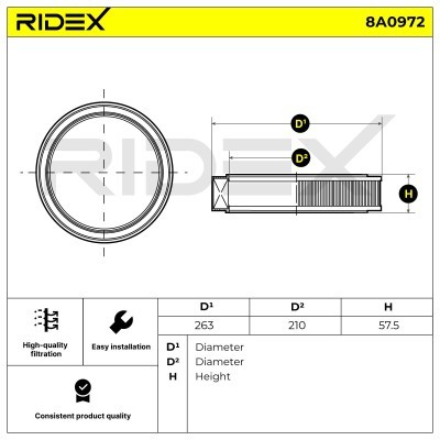 Luftfilter RIDEX 8A0972 8A0972 - foto 6