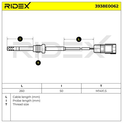 Abgastemperatursensor RIDEX 3938E0062 3938E0062 - foto 6