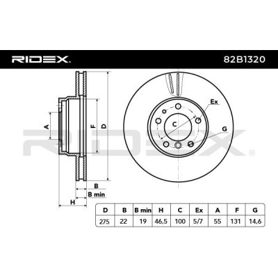 Bremsscheibe RIDEX 82B1320 82B1320 - foto 3