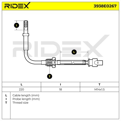 Abgastemperatursensor RIDEX 3938E0267 3938E0267 - foto 6