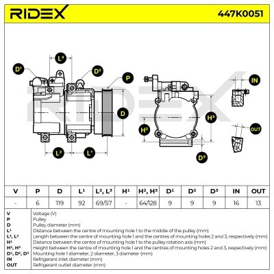 Kompressor, Klimaanlage HYUNDAI TUCSON (JM) 447K0051 - foto 6