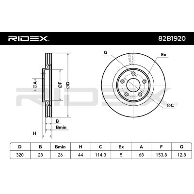 Bremsscheibe RIDEX 82B1920 82B1920 - foto 6