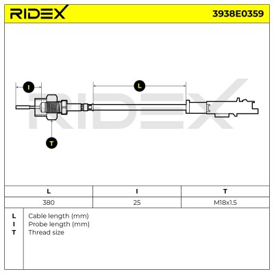Abgastemperatursensor RIDEX 3938E0359 3938E0359 - foto 6