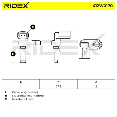 ABS Sensor RIDEX 412W0170 412W0170 - foto 5