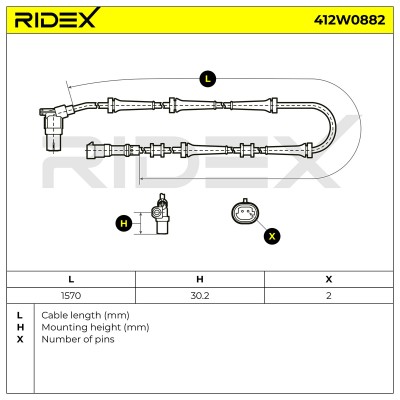 ABS Sensor RIDEX 412W0882 412W0882 - foto 6