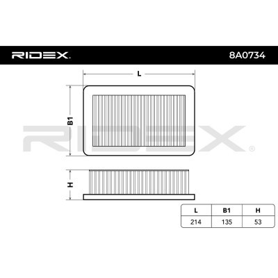 Luftfilter RIDEX 8A0734 8A0734 - foto 6