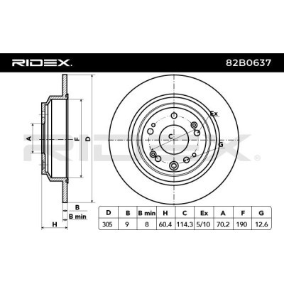 Bremsscheibe RIDEX 82B0637 82B0637 - foto 3
